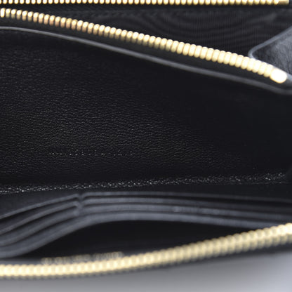 Saint Laurent Calfskin Matelasse Chevron Monogram Zip Around Wallet Black 7 of 10