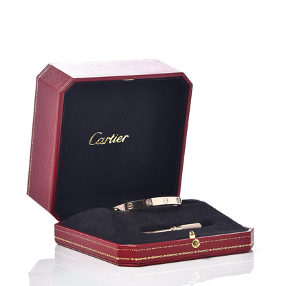 Cartier 18K Pink Gold 4 Diamond LOVE Bracelet 17 9 of 9
