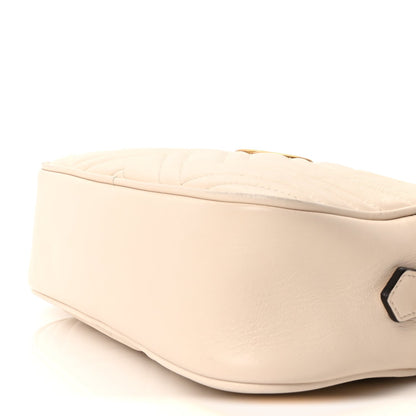 Gucci Calfskin Matelasse Small GG Marmont Chain Shoulder Bag White 7 of 8