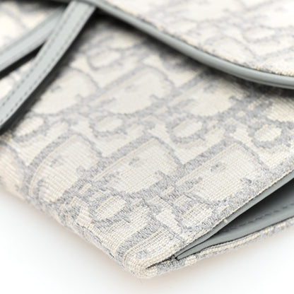 Christian Dior Oblique Saddle Chain Long Wallet Grey 10 of 11