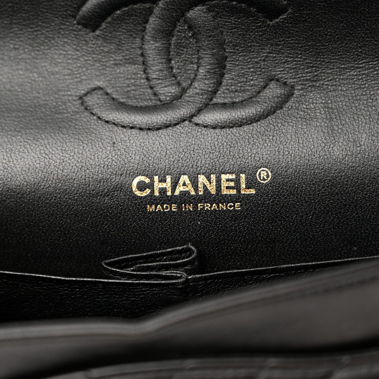 Lambskin Chevron Quilted Small Double Flap Black