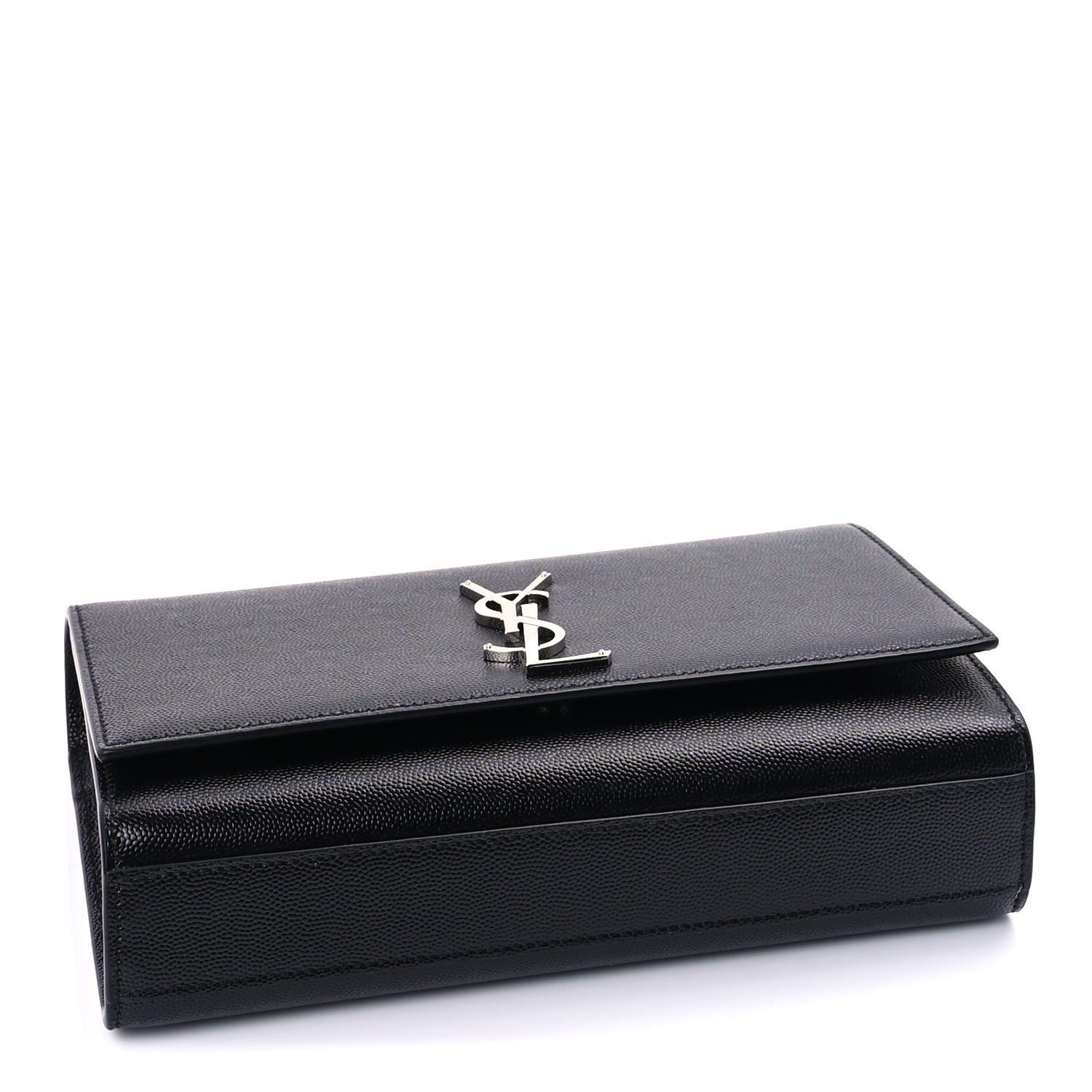 Saint Laurent Grain De Poudre Medium Classic Monogram Kate Satchel Black 3 of 7