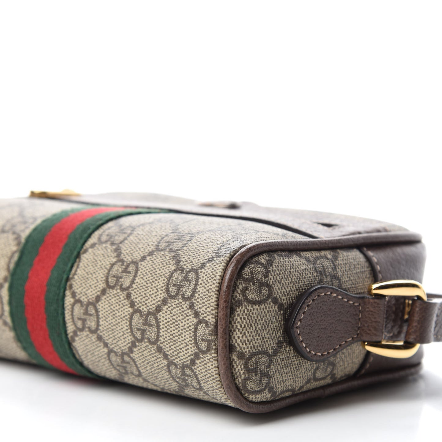 GG Supreme Monogram Web Mini Ophidia Shoulder Bag Brown