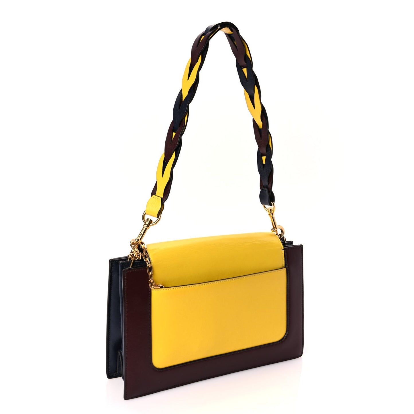 Smooth Calfskin Pembroke Shoulder Bag Burgundy Lemon Midnight