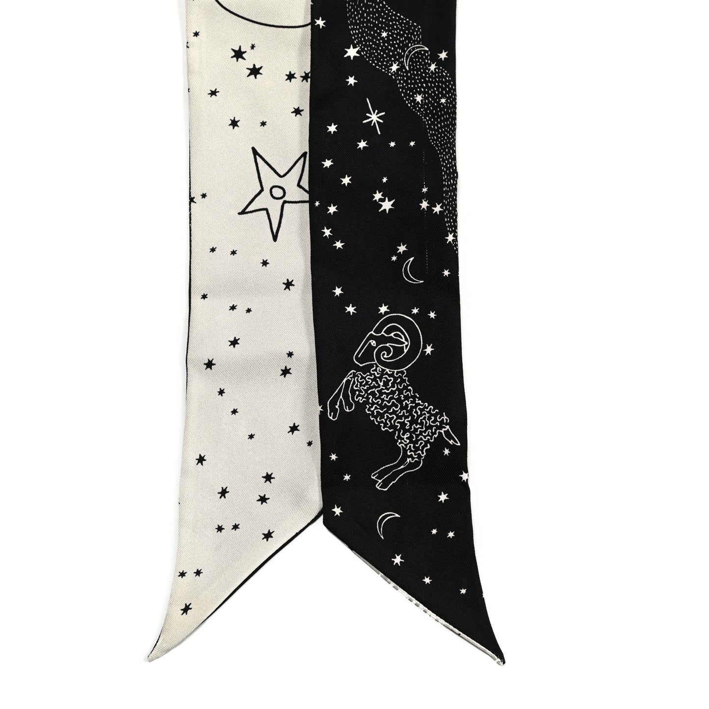 Silk Zodiac Aries Mitzah Scarf Black