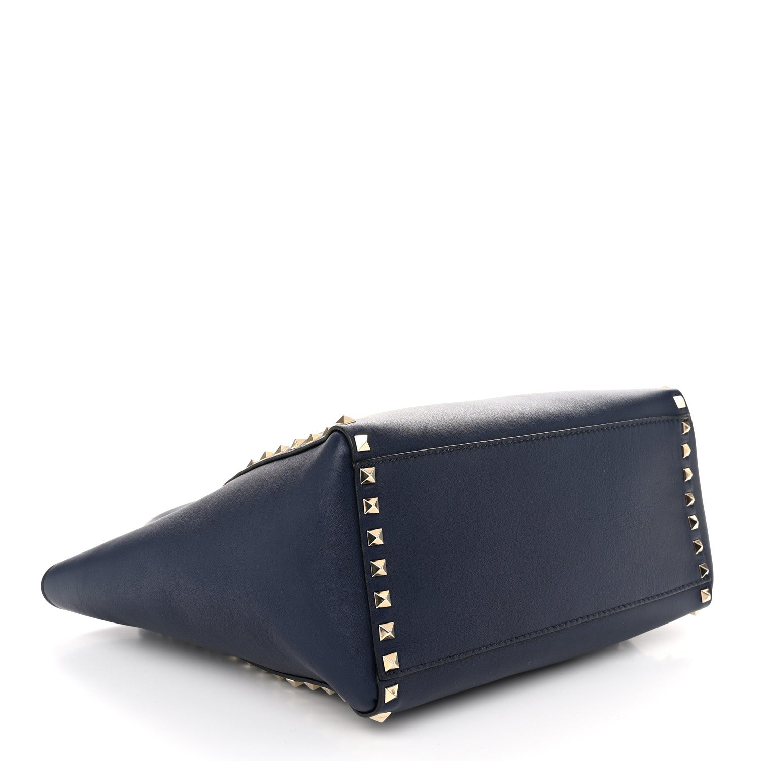 Valentino Garavani Vitello Rockstud Double Handle Tote Marine 4 of 13