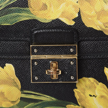 Dolce & Gabbana Dauphine Tulip Printed Medium Greta Satchel Black 8 of 8