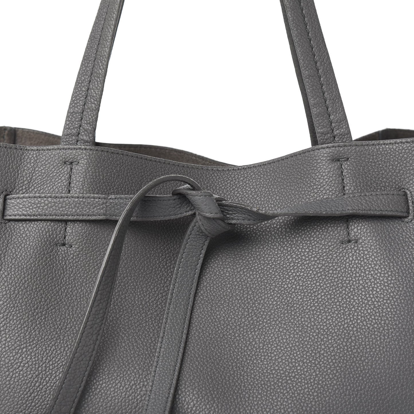 Soft Grained Calfskin Small Belt Cabas Phantom Medium Grey