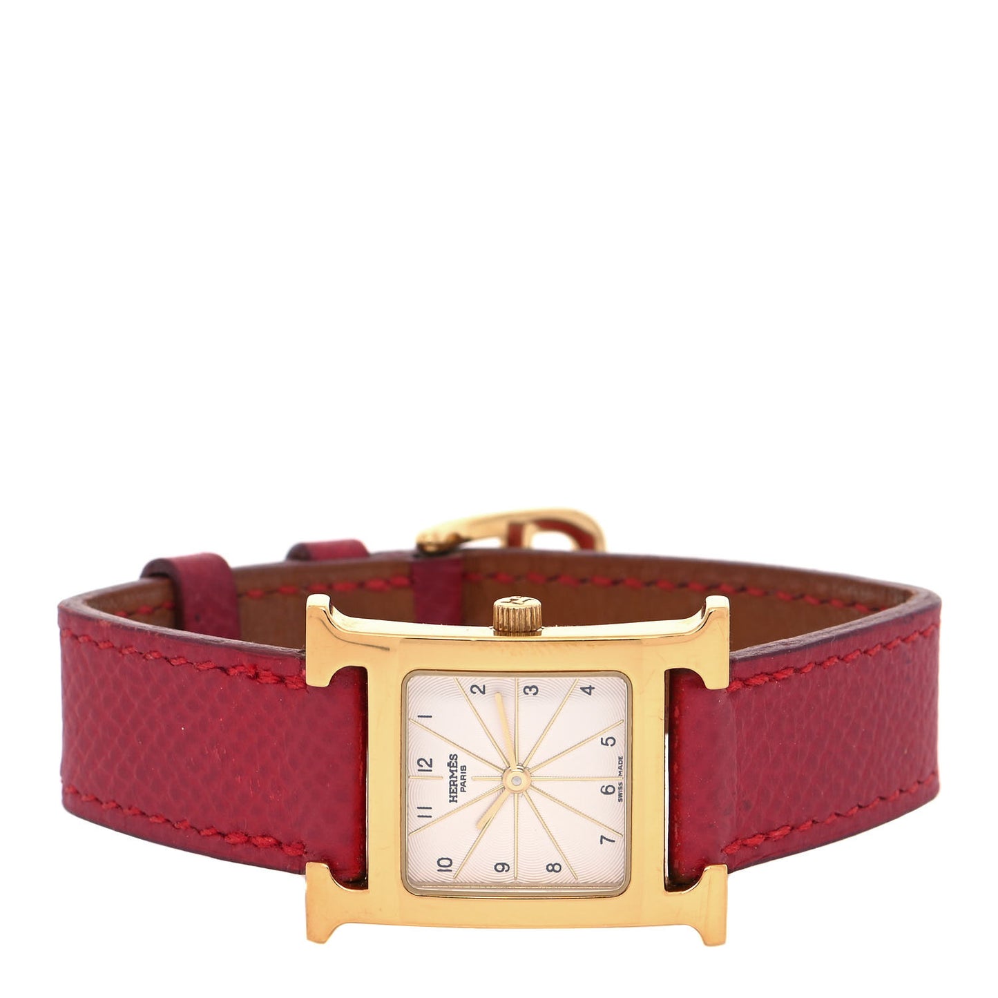 Stainless Steel Epsom 21mm Heure H Hour Quartz Watch Rouge