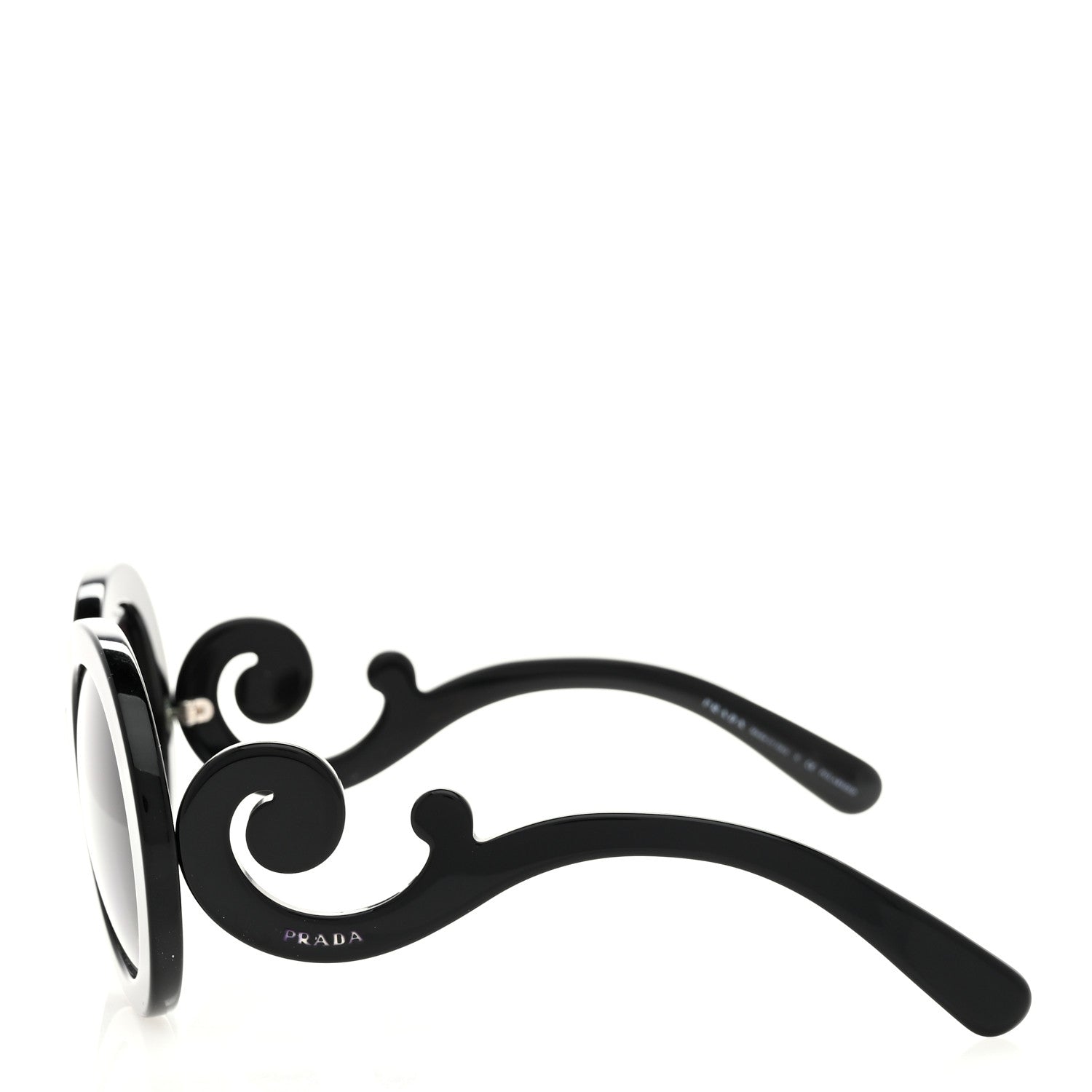 Prada Baroque Sunglasses SPR 27N Black 3 of 8