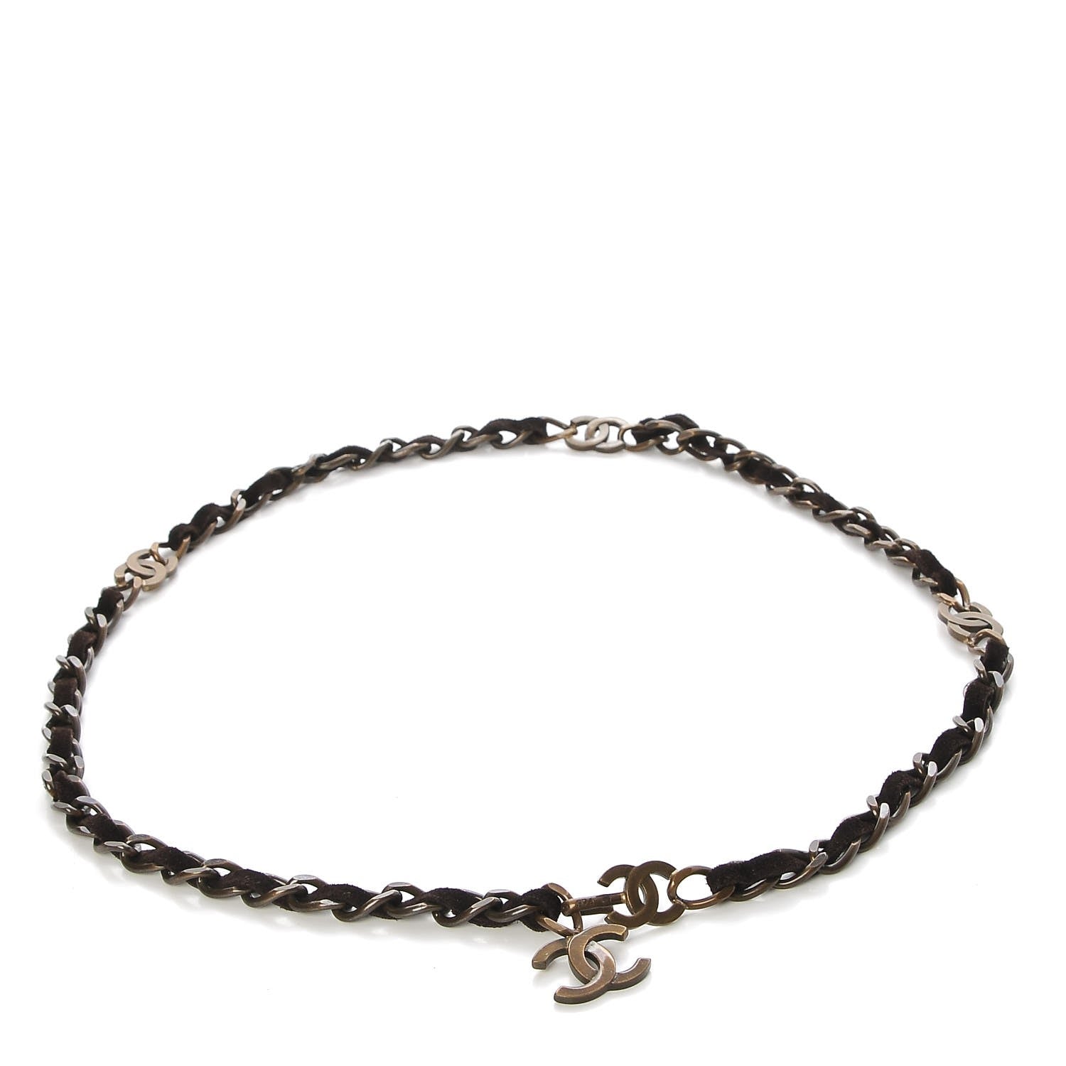 Chanel Suede CC Chain Belt Brown 3 of 5