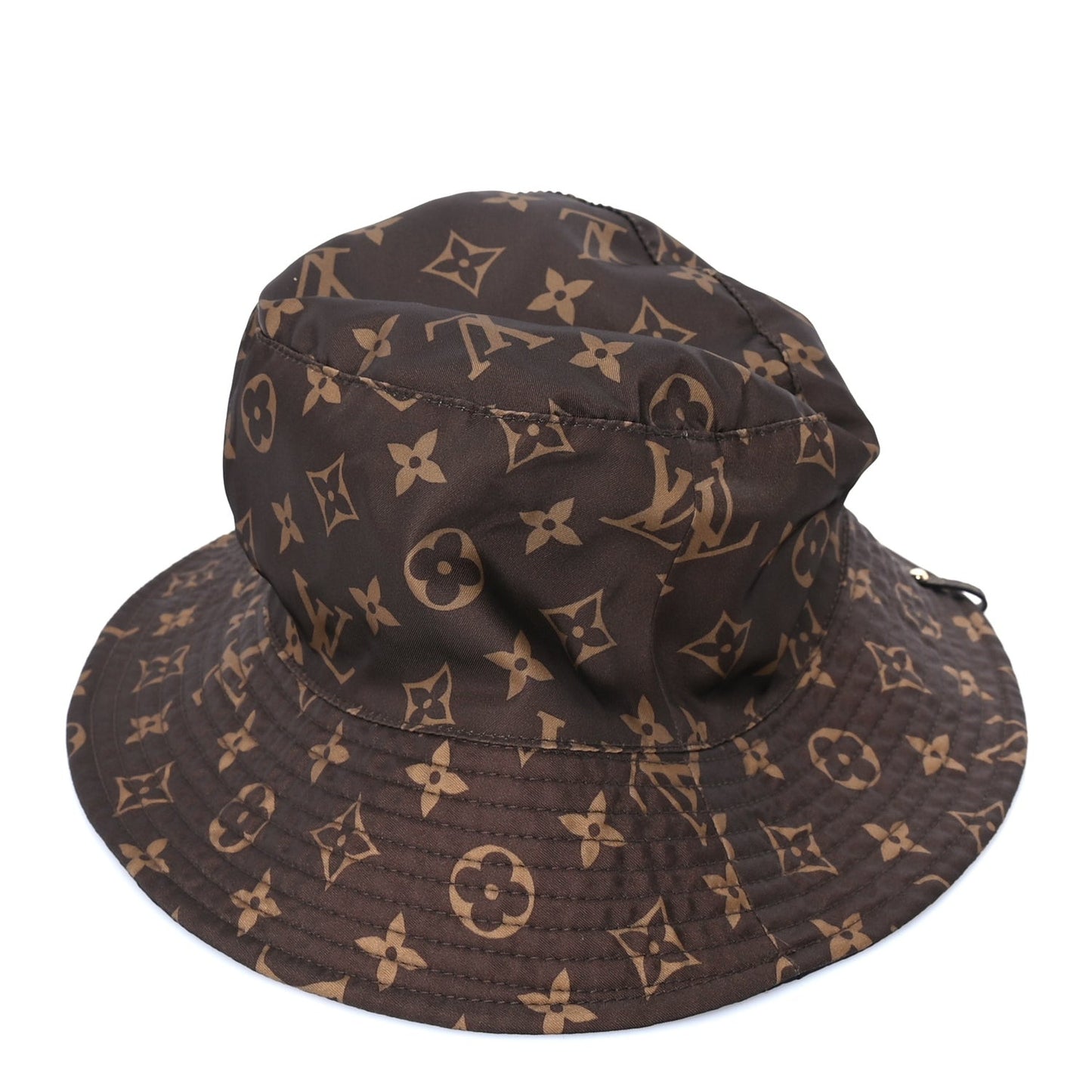 Nylon Monogram Reversible Bob Bucket Hat S  Brown Black