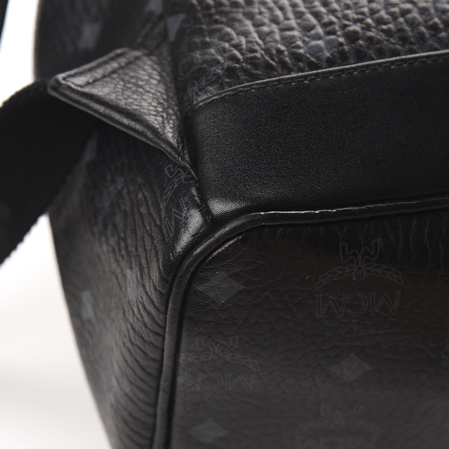 MCM Visetos Studded Colorblock Medium Stark Brock Backpack Black 11 of 13