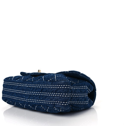 Chanel Denim Quilted Medium Denim Trip Single Flap Blue 7 of 9