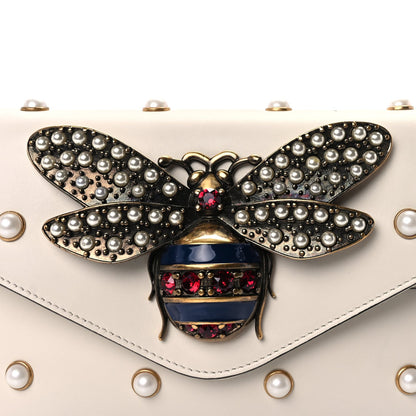 Gucci Nappa Pearl Studded Mini Queen Margaret Broadway Shoulder Bag  Mystic White 6 of 7