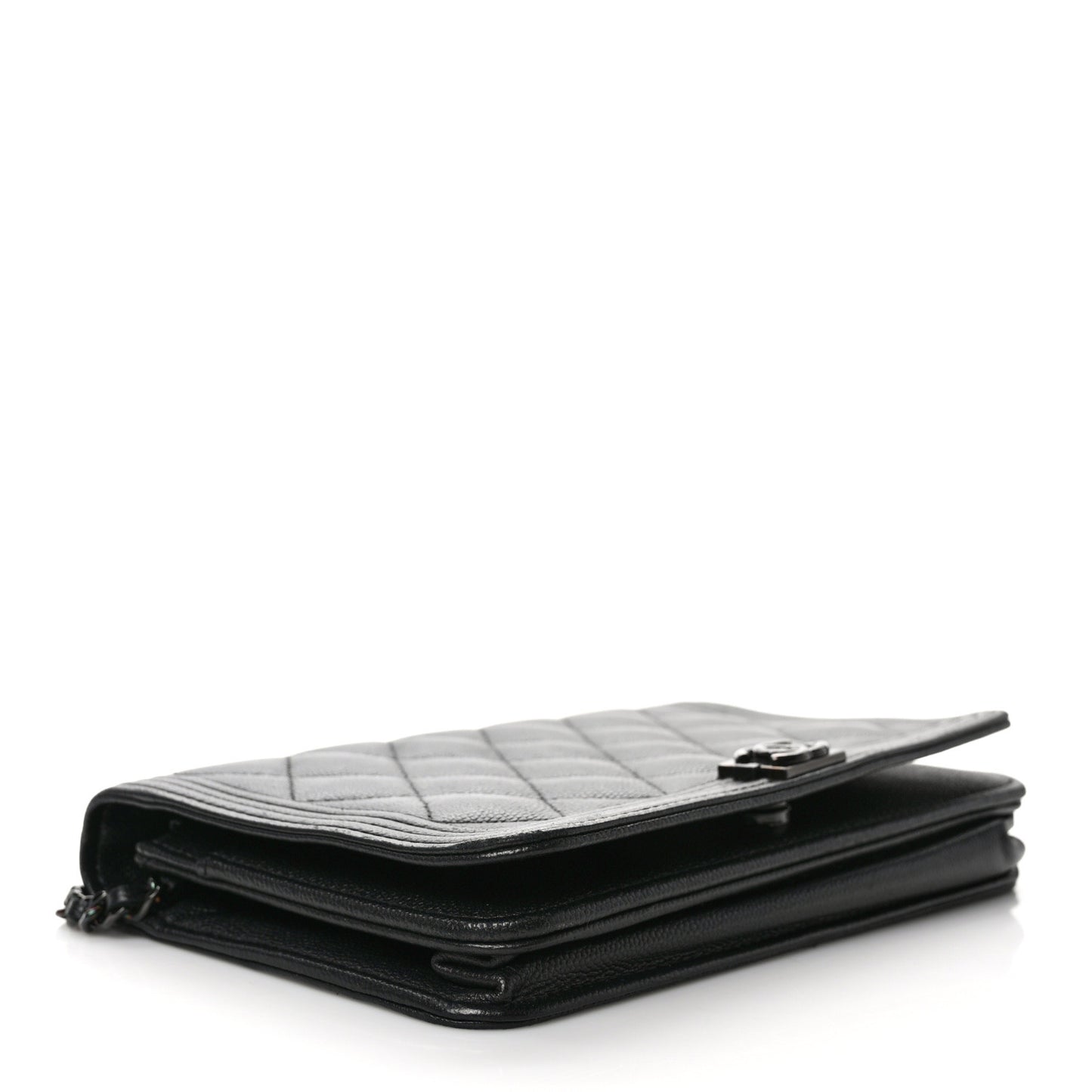 Caviar Quilted Boy Wallet On Chain WOC So Black