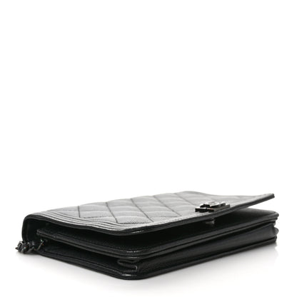 Chanel Caviar Quilted Boy Wallet On Chain WOC So Black 4 of 13