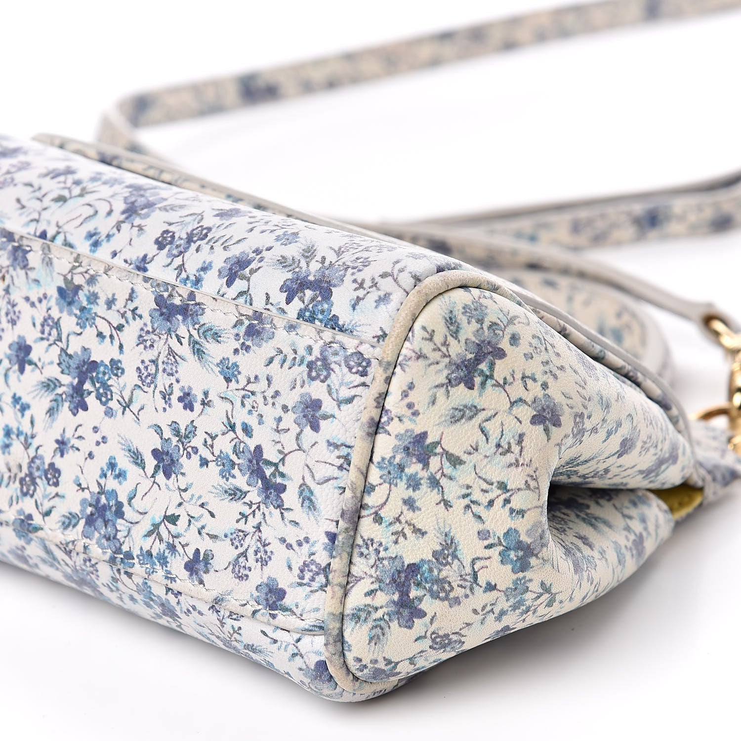 Dolce & Gabbana Dauphine Floral Print Micro Miss Sicily Satchel Blue White 9 of 10