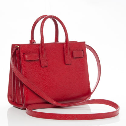 Saint Laurent Grained Calfskin Nano Sac De Jour New Red 3 of 6