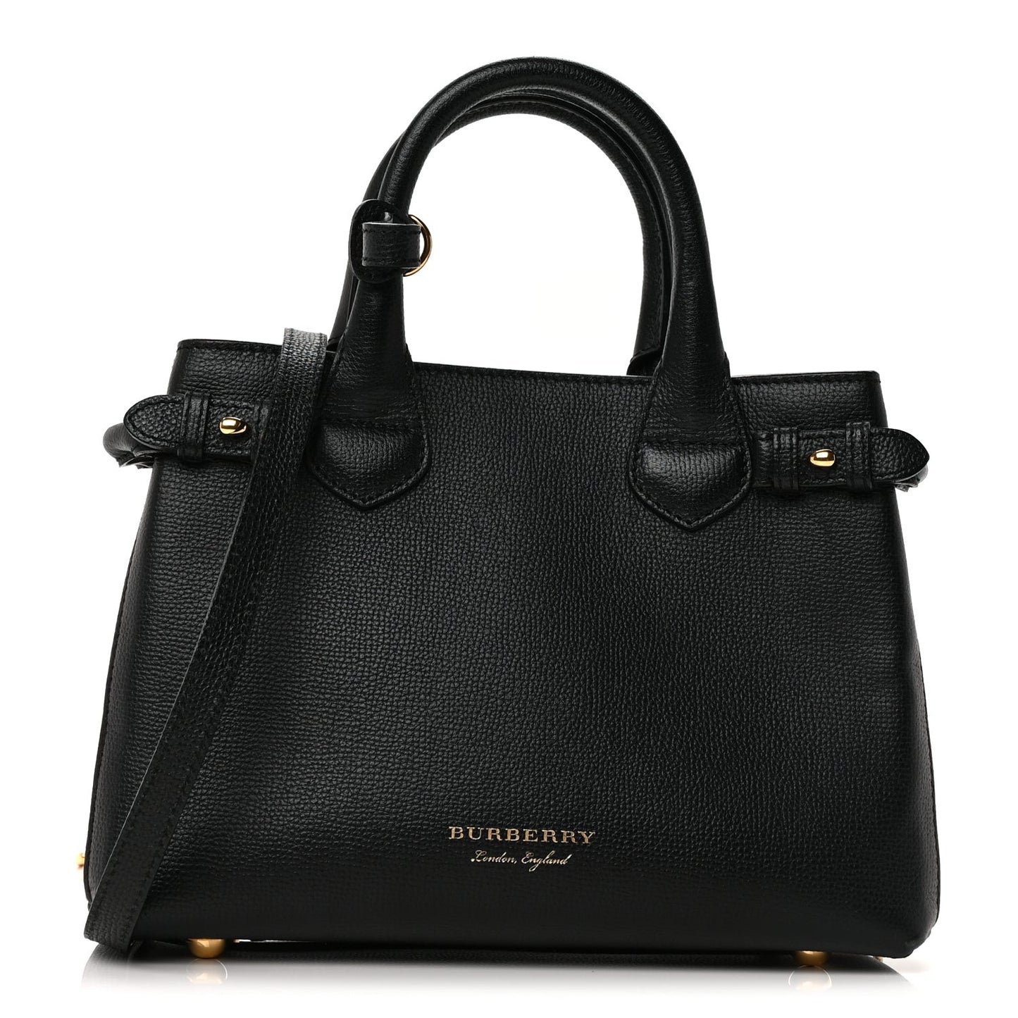 Derby Calfskin House Check Small Banner Tote  Black