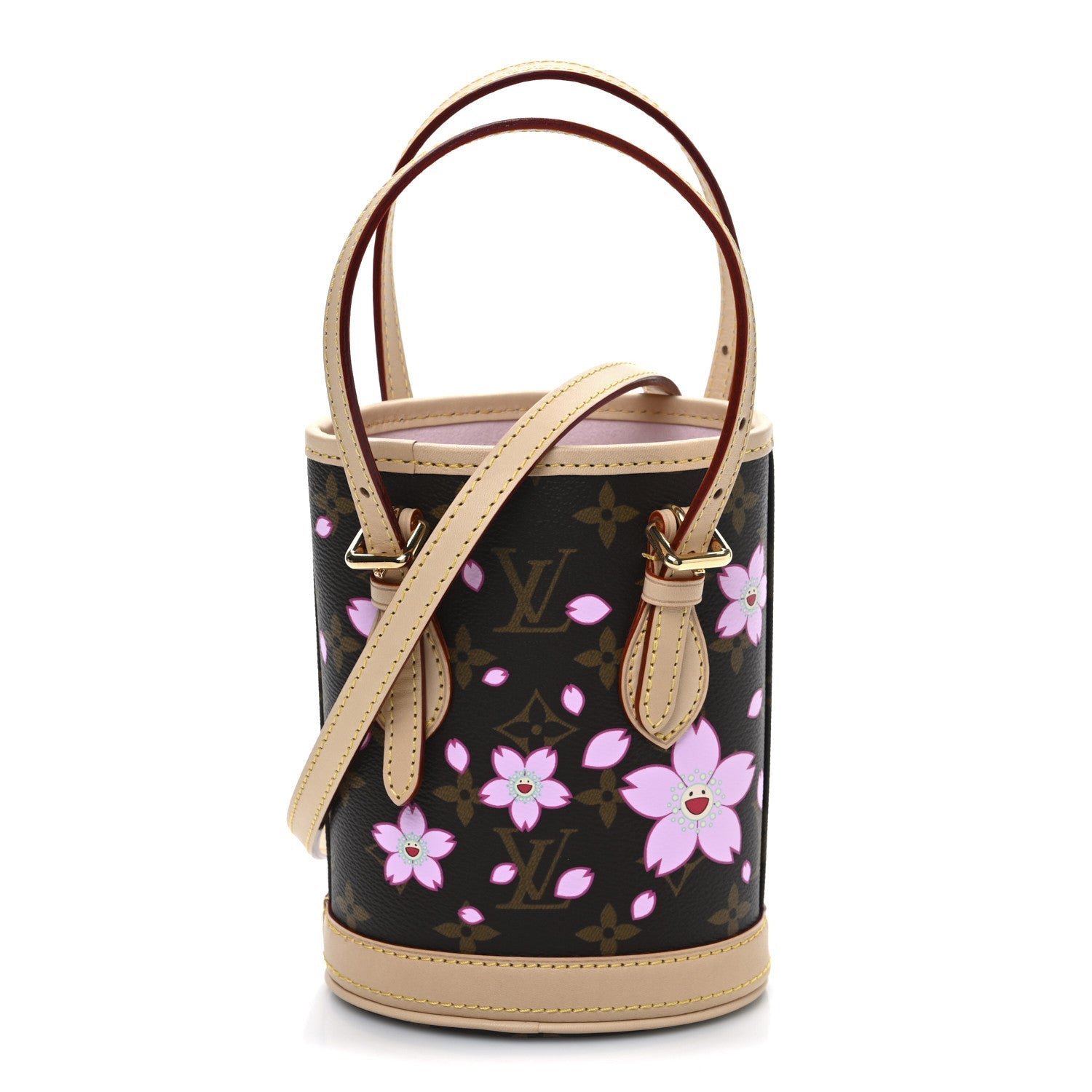 Louis Vuitton LV X TM Monogram Cherry Blossom Nano Bucket Sakura Brown 1 of 7