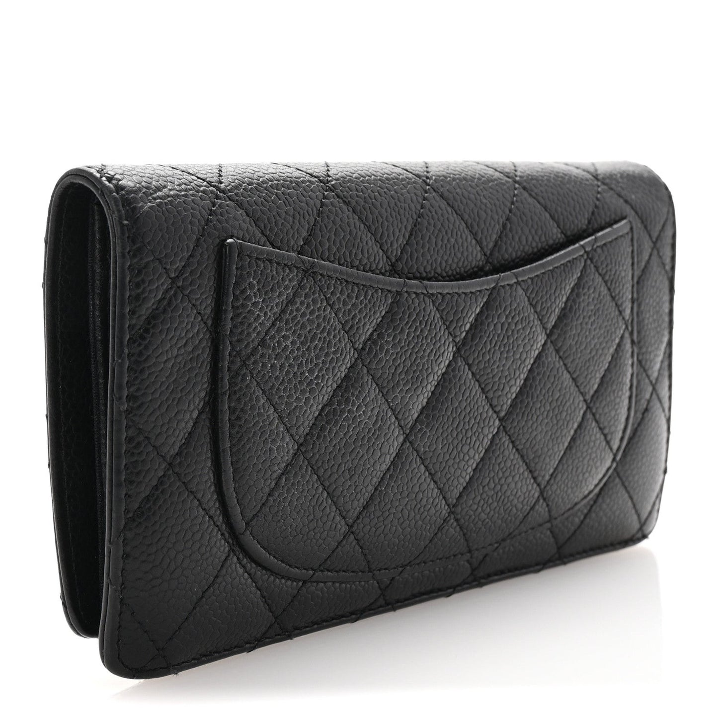 Caviar Quilted Yen Wallet Black