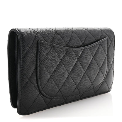 Chanel Caviar Quilted Yen Wallet Black 3 of 7