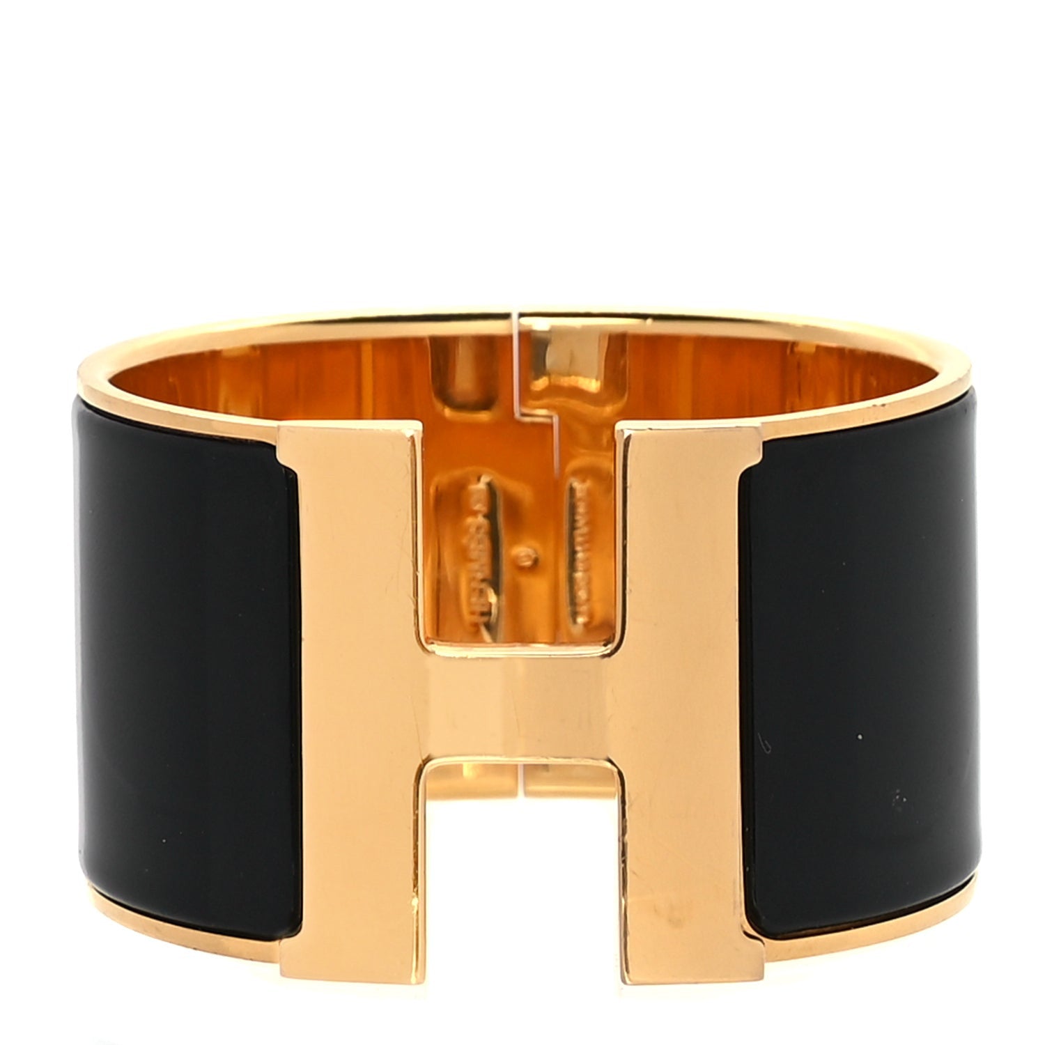 Hermes Enamel Extra Wide Clic Clac H Bracelet PM Black 1 of 3