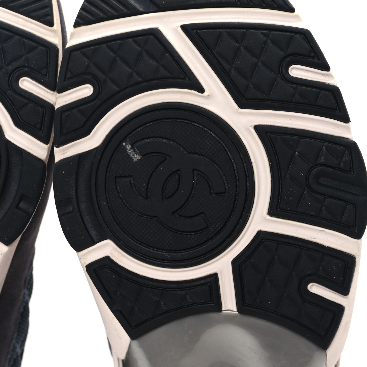 Chanel Nylon Calfskin Suede Womens CC Sneakers 37 Dark Grey Pink 6 of 9