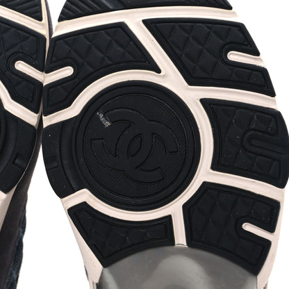 Chanel Nylon Calfskin Suede Womens CC Sneakers 37 Dark Grey Pink 6 of 9