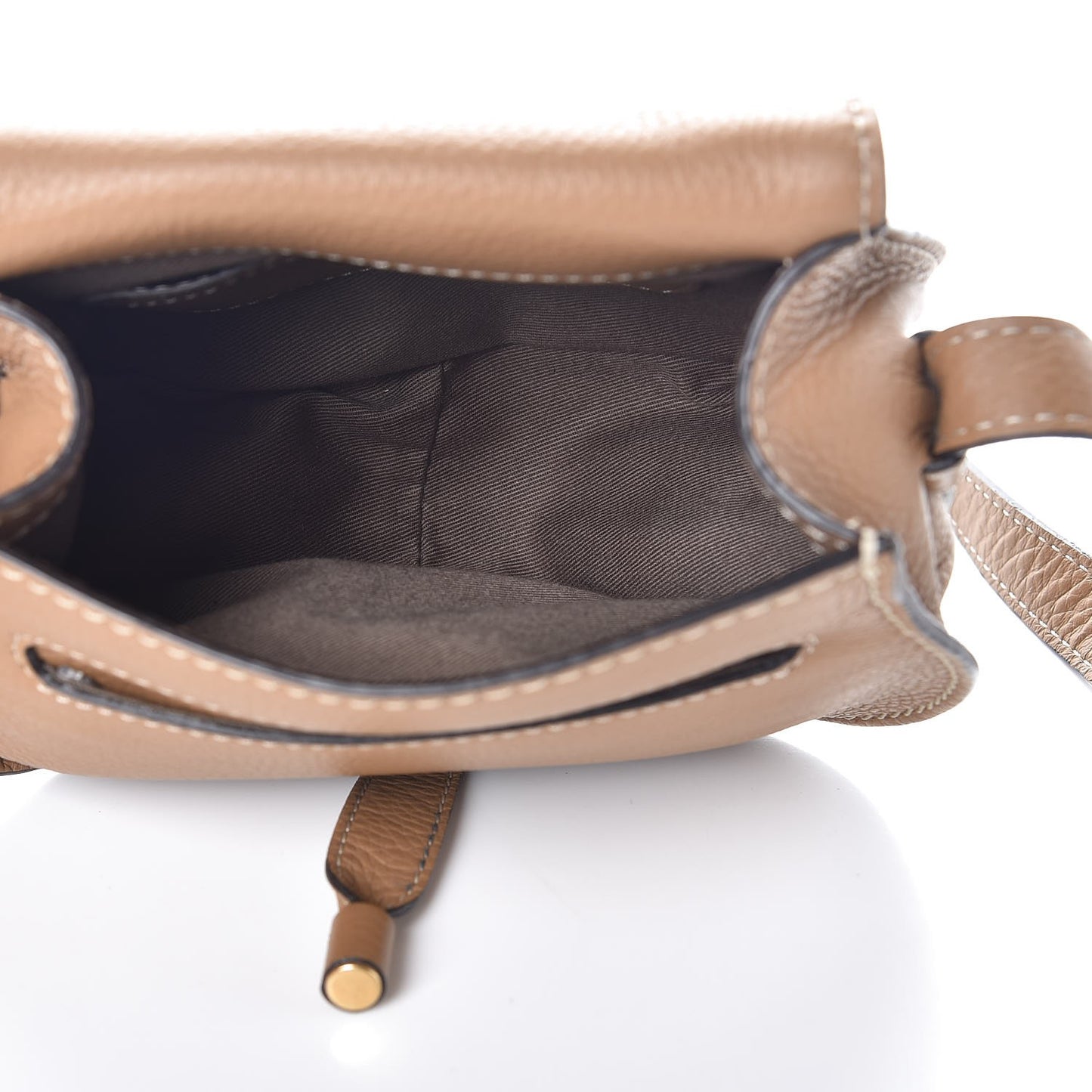 Calfskin Mini Marcie Round Crossbody Bag Nut