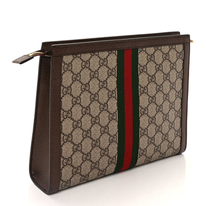 Gucci GG Supreme Monogram Web Ophidia Pouch Brown 3 of 7