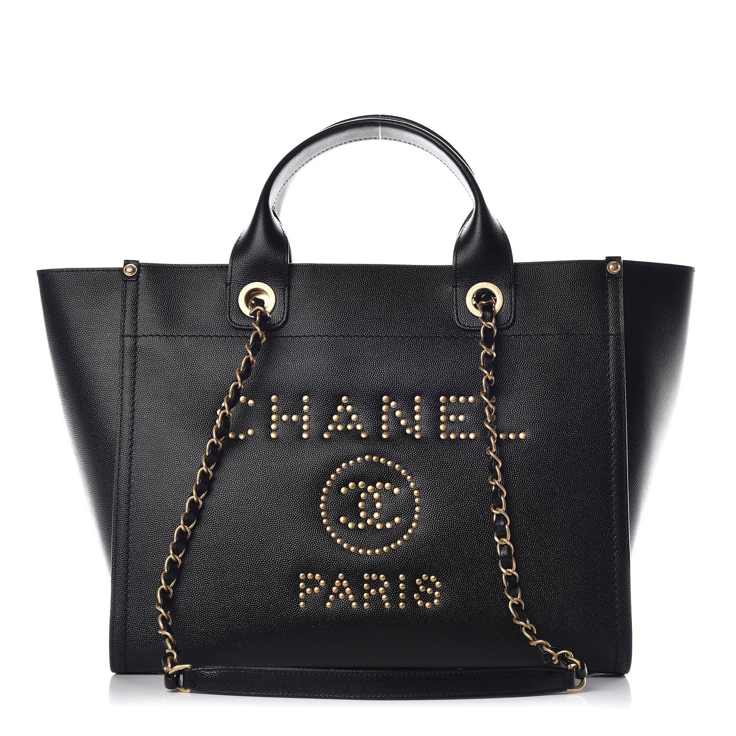 Chanel Caviar Small Studded Deauville Tote Black 1 of 11