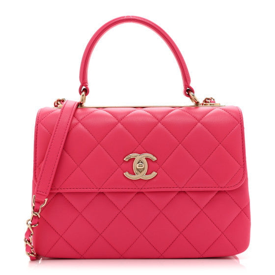 Chanel Lambskin Quilted Small Trendy CC Flap Dual Handle Bag Dark Pink 1 of 1