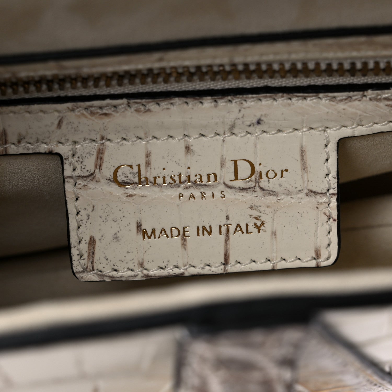 Christian Dior Niloticus Crocodile Himalaya Saddle Bag Latte 6 of 9