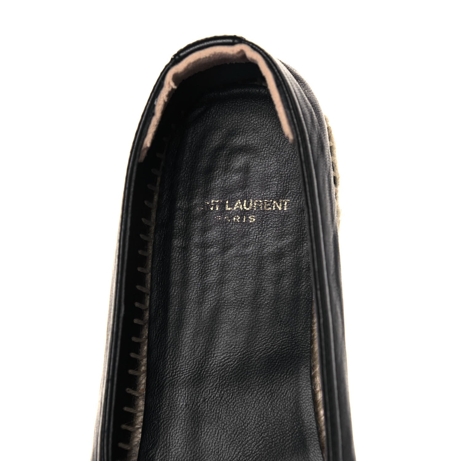 Saint Laurent Lambskin Monogram Espadrilles 38 Black 7 of 10