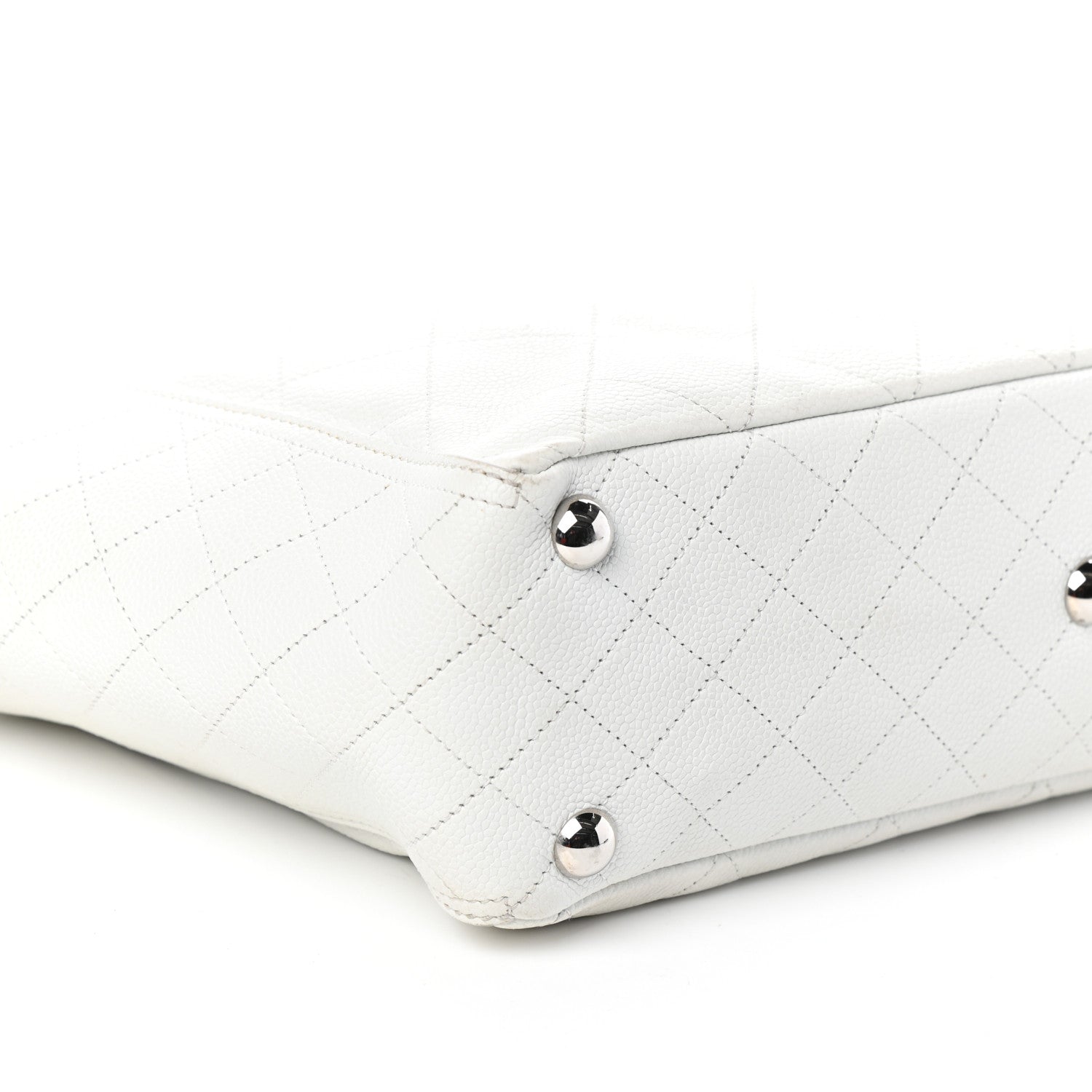 Chanel Caviar Stitched CC Pocket Tote White 18 of 19