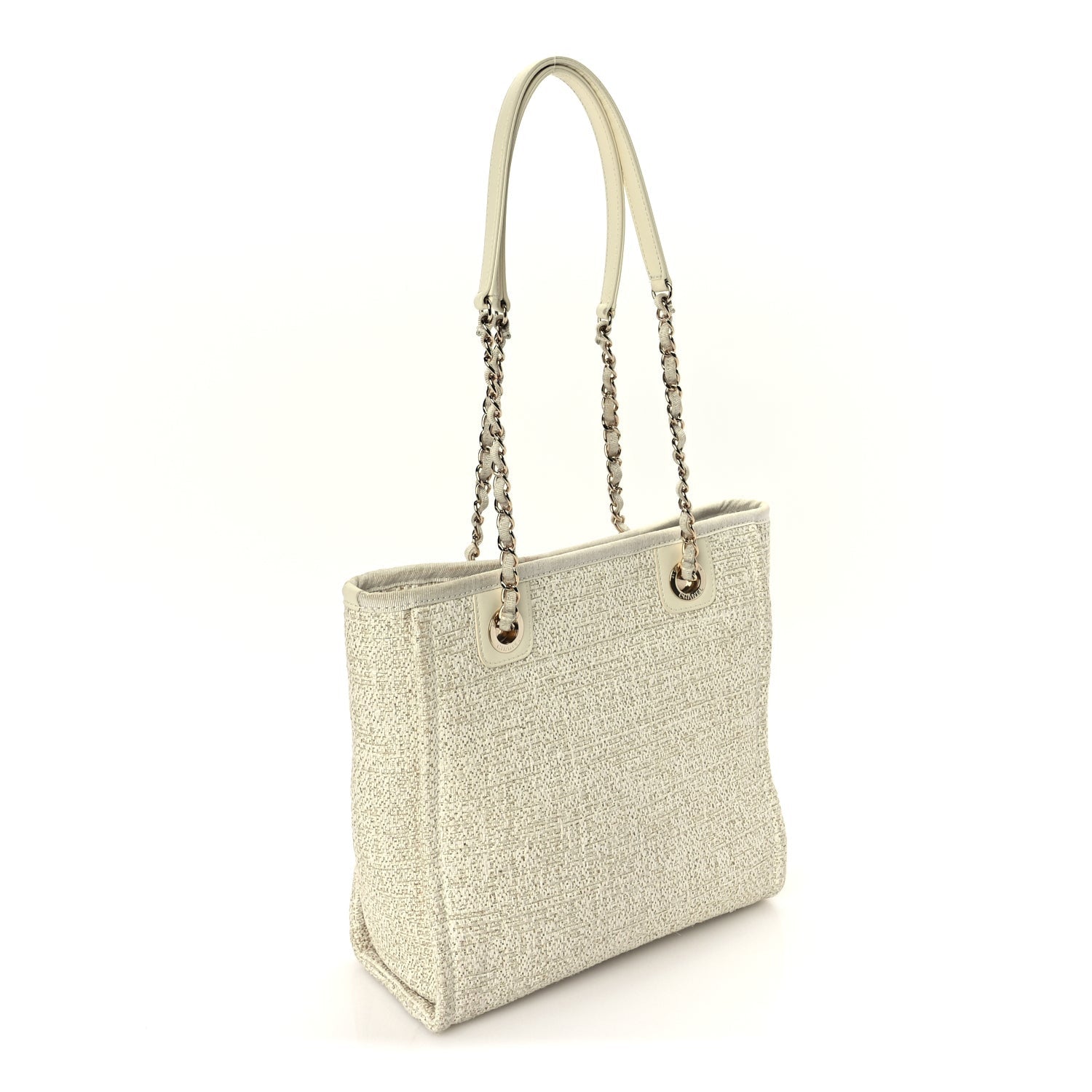 Chanel Lurex Boucle Mini Deauville Tote White 2 of 9