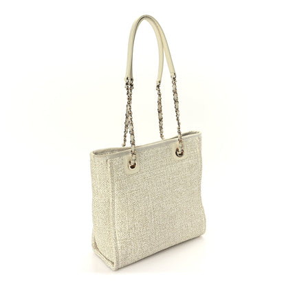 Chanel Lurex Boucle Mini Deauville Tote White 2 of 9