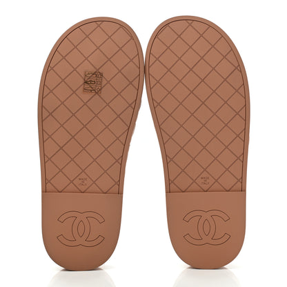 Chanel Lambskin Quilted CC Mules Sandals 39 Brown 5 of 9
