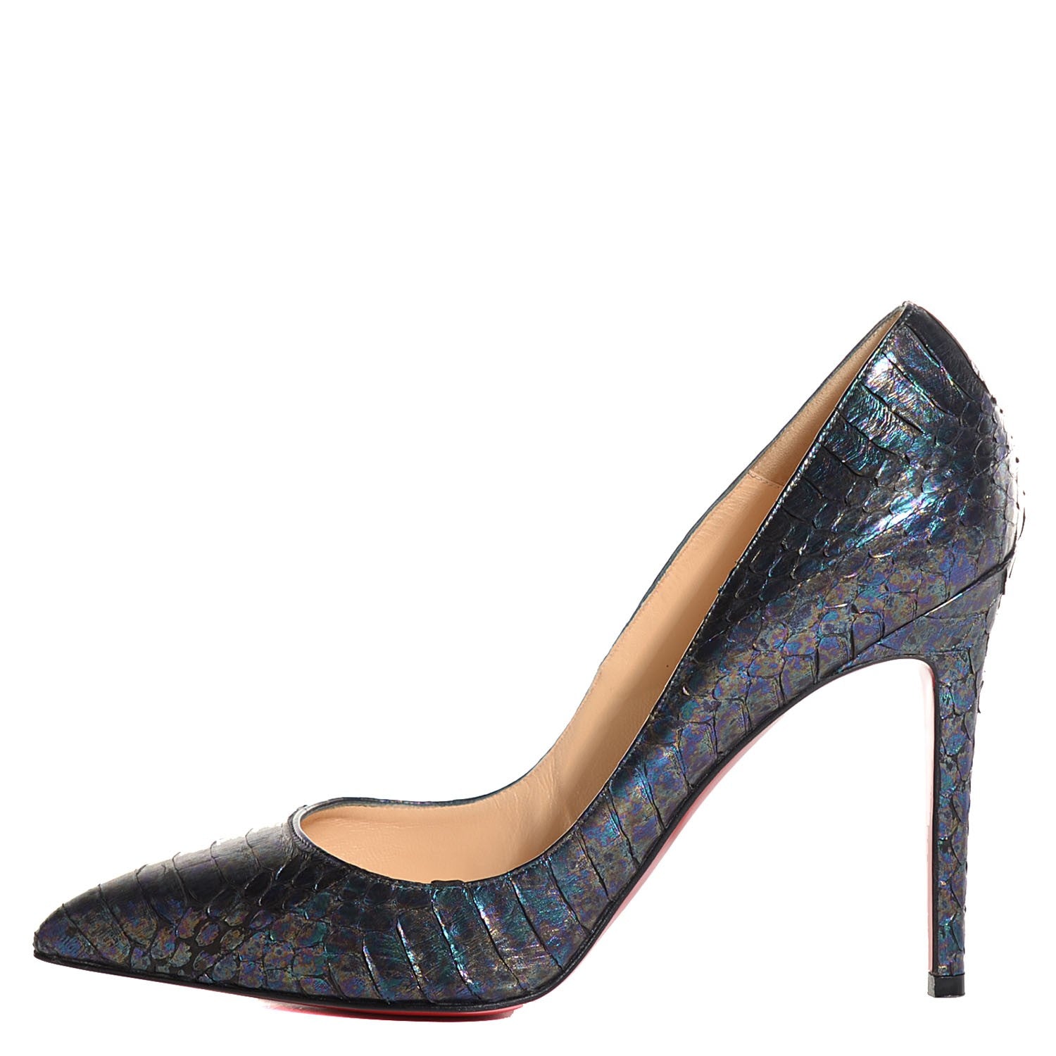 Christian Louboutin Watersnake Neptune Pigalle 100 Pumps 39.5 9.5 Blue Khol 1 of 6