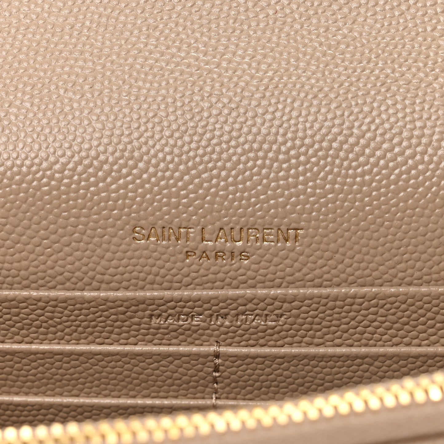 Grain De Poudre Matelasse Chevron Monogram Envelope Chain Wallet Dark Beige