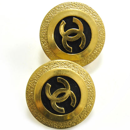 Chanel CC Clip On Earrings Black and Gold 1 of 4