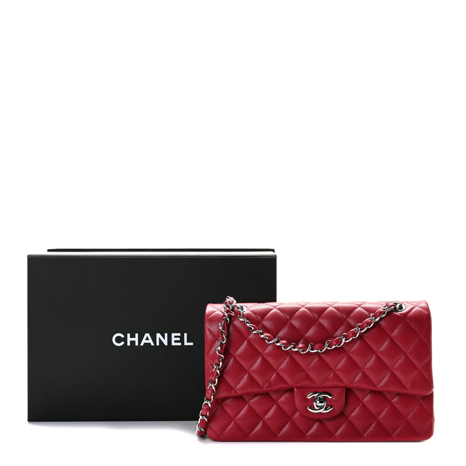 Chanel Caviar Quilted Medium Double Flap Red 3 of 11