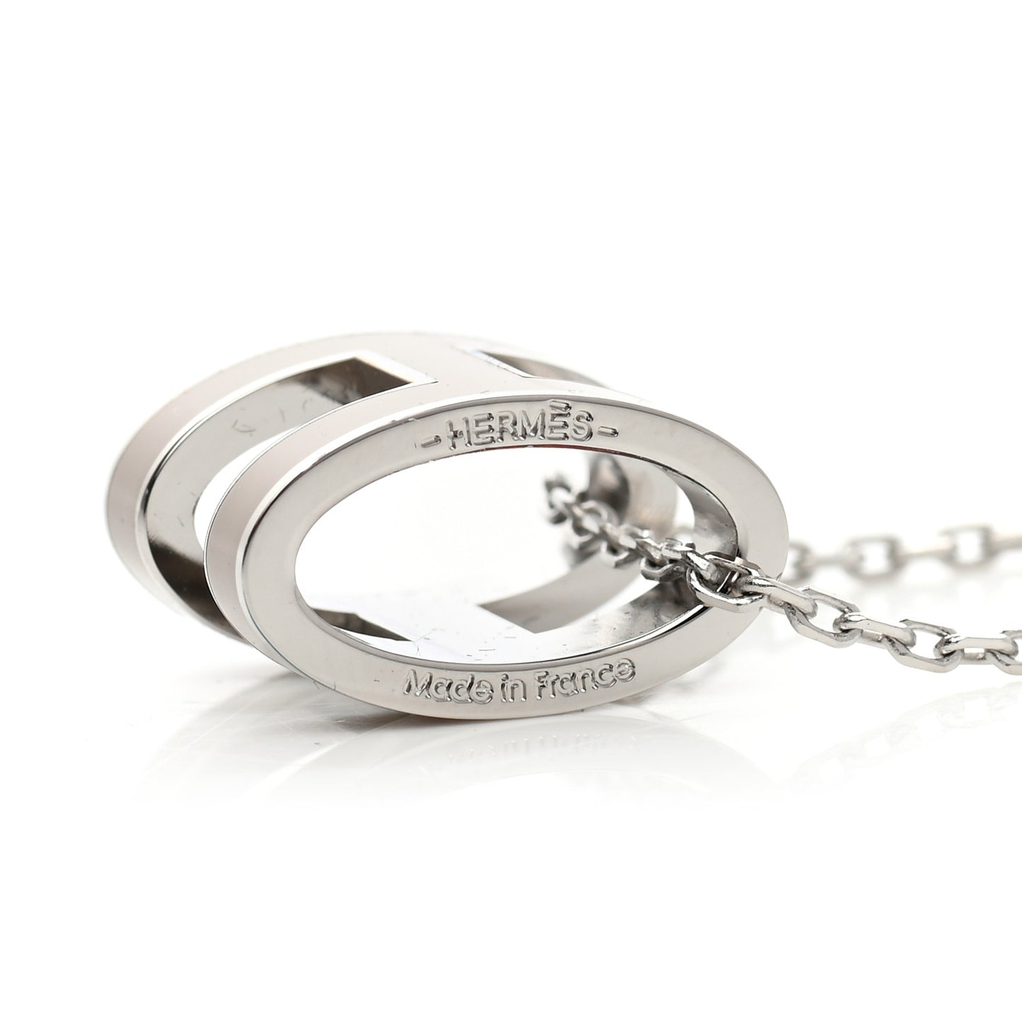 Lacquered Palladium Pop H Pendant Necklace Marron Glace