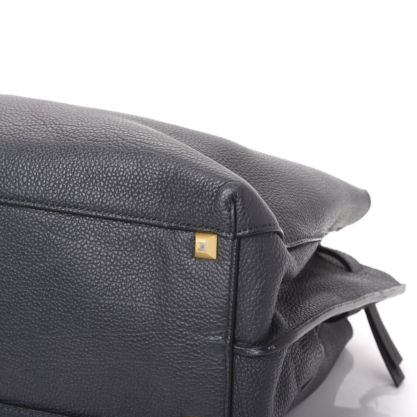 Grained Calfskin Medium Milla Tote Phantom Grey