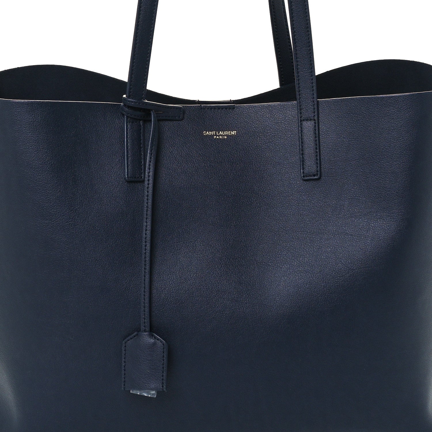 Saint Laurent Calfskin Large Shopping Tote Deep Marine 9 of 11
