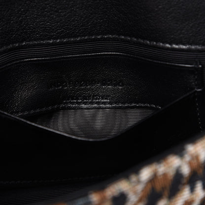 Saint Laurent Jacquard Leopard Matelasse Chevron Monogram Baby Chain Bag Black 9 of 10