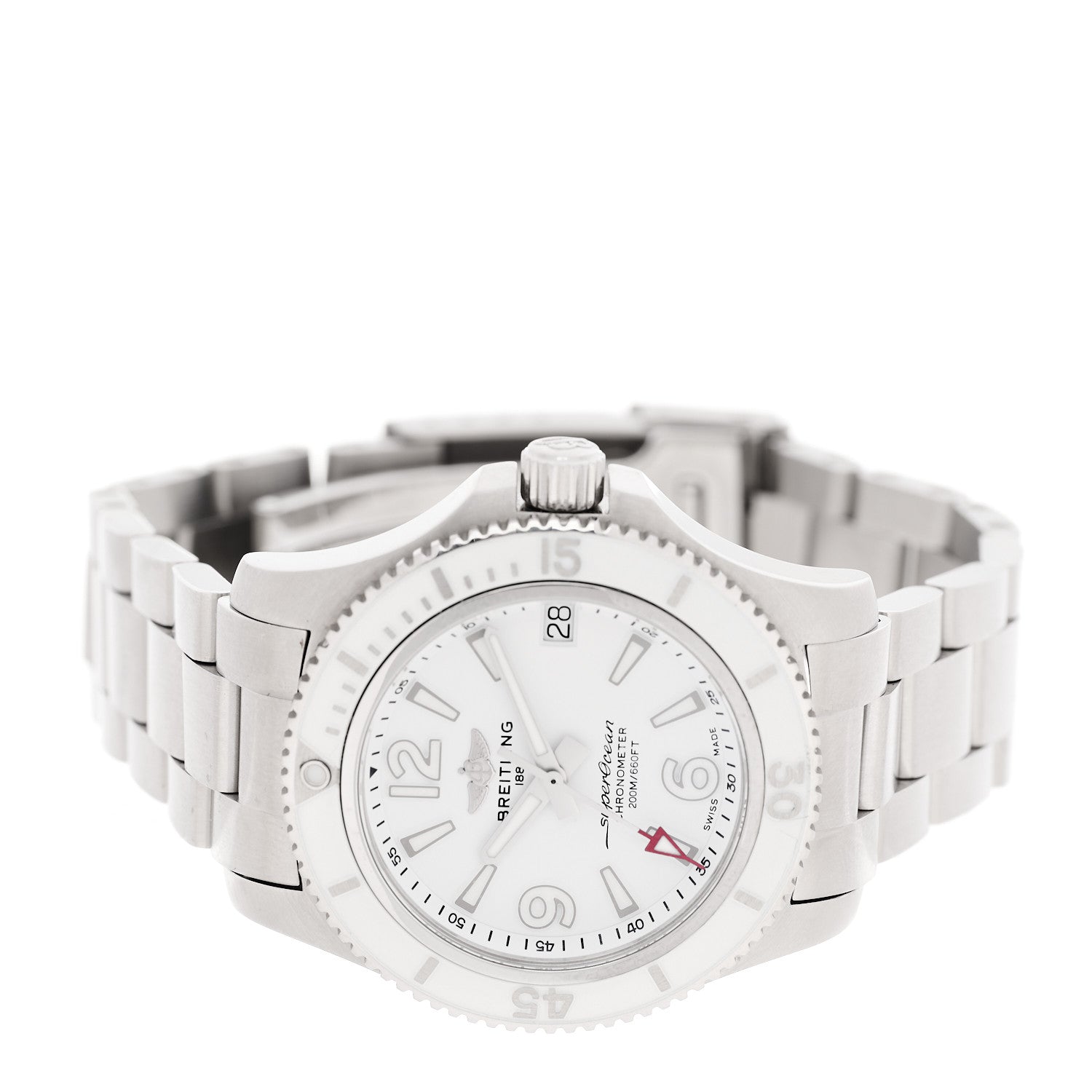 Breitling Stainless Steel 36mm Super Ocean Chronometer Automatic Watch White A17316 2 of 4