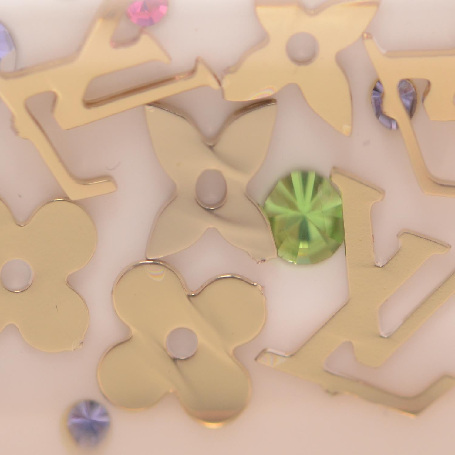 Louis Vuitton Resin Inclusion Speedy Bag Charm Key Chain Beige 4 of 5